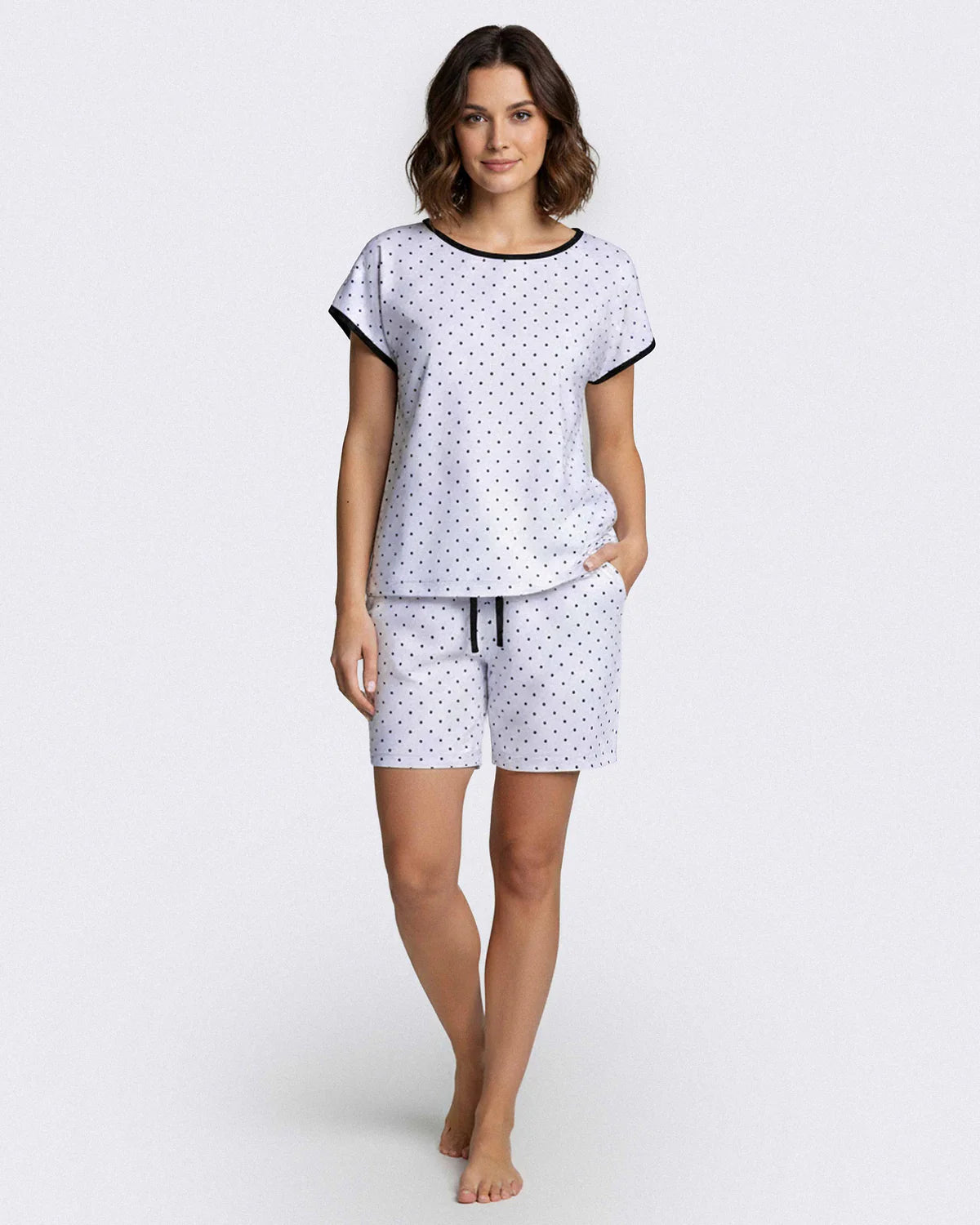 Women's Polka Dot Modal Short Loungewear Set — Impetus, Made in Portugal | Maison Sarava