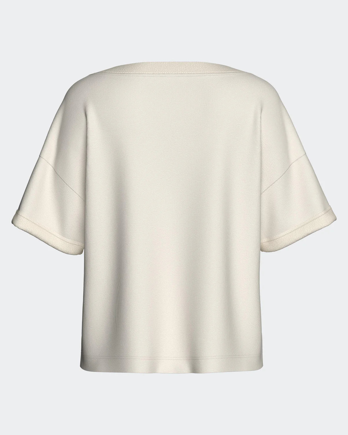 Maison Sarava women's white short-sleeve loungewear set with shorts in soft modal, front view.