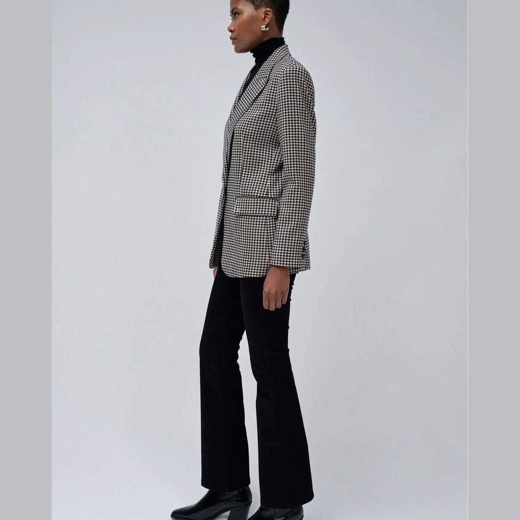 Women's Wool Checkered Blazer — Salsa Jeans, Made in Portugal | Maison Sarava Canada