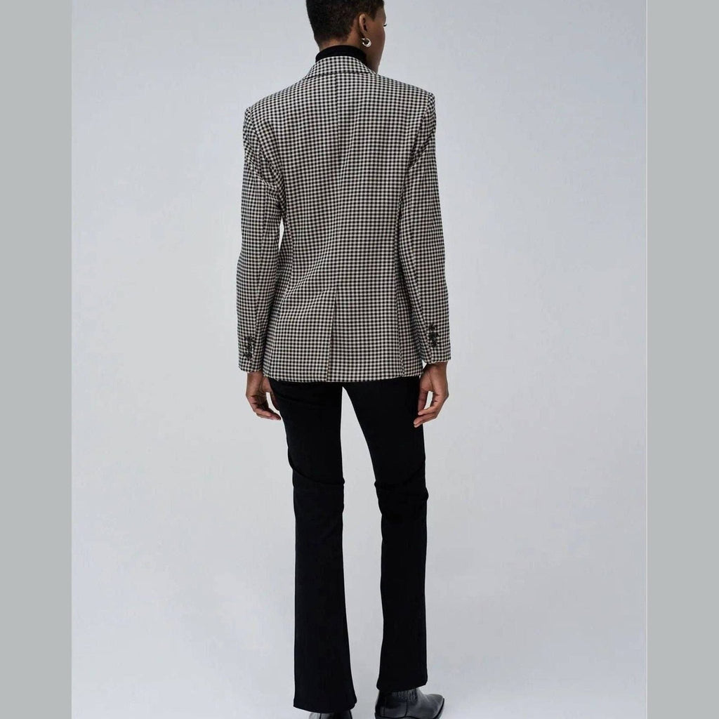 Women's Wool Checkered Blazer — Salsa Jeans, Made in Portugal | Maison Sarava Canada