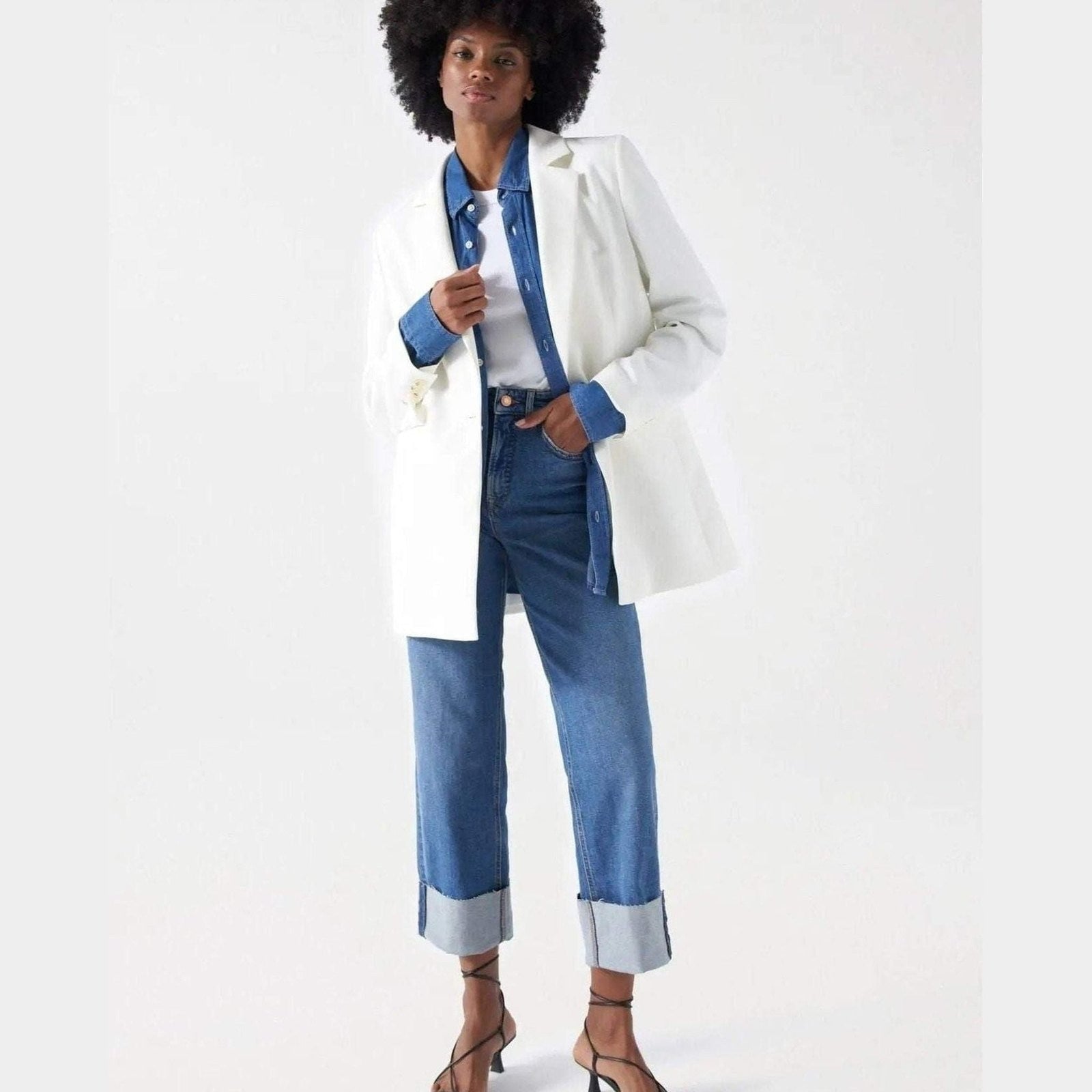 Women's Straight-Leg Jeans in Blue — Salsa Jeans, Made in Portugal | Maison Sarava Canada