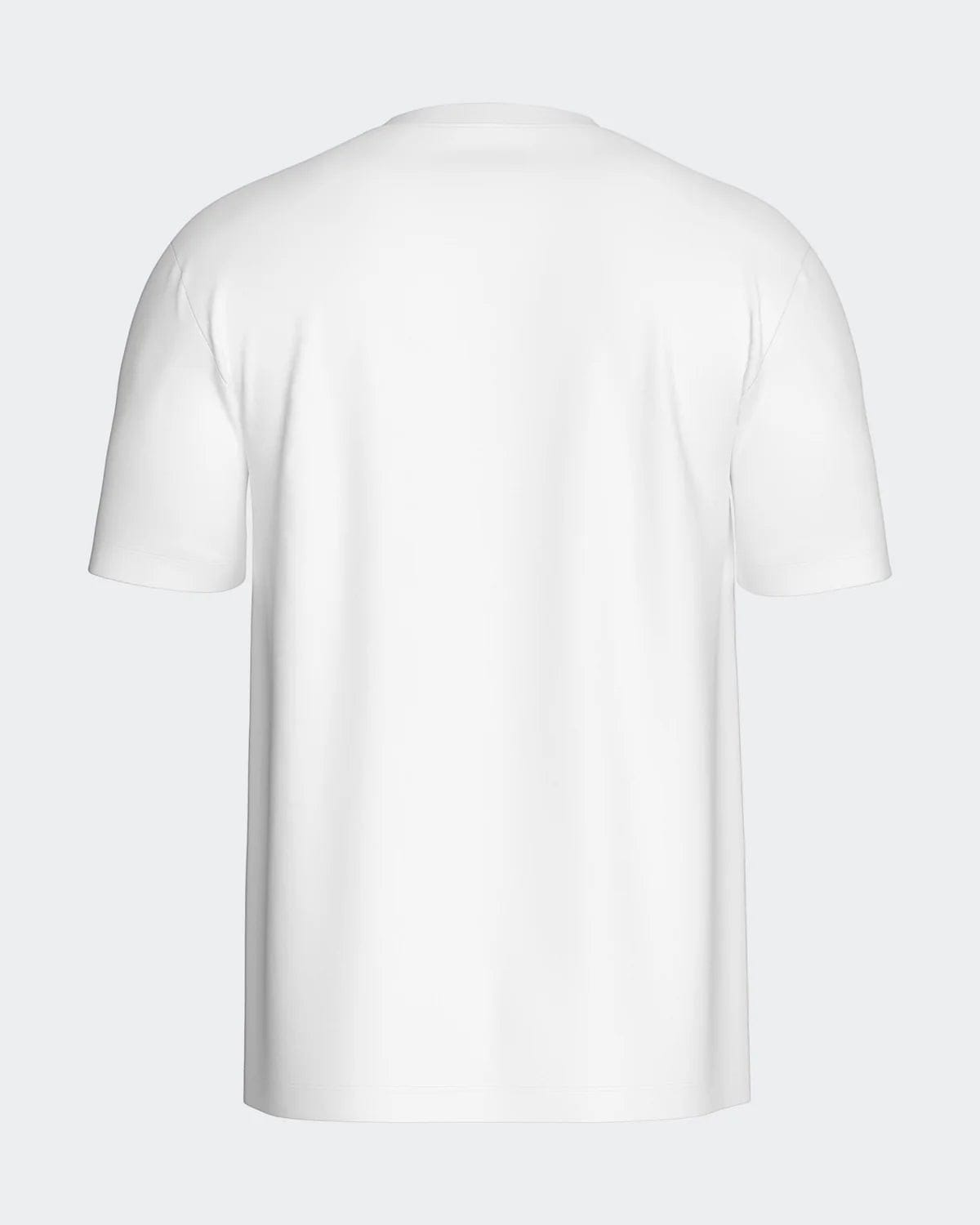 Maison Sarava classic white cotton crew neck t-shirt with short sleeves.