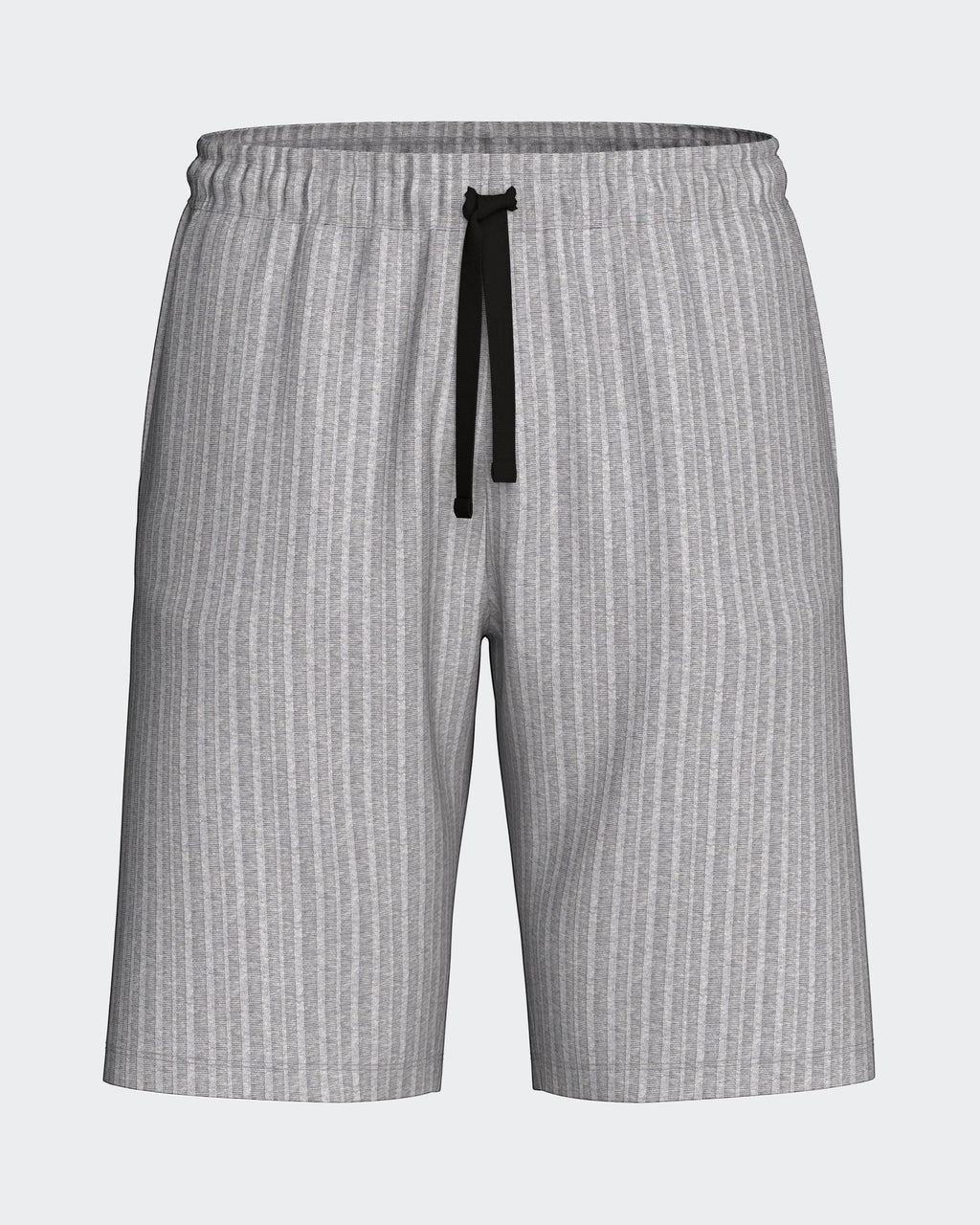 Maison Sarava men's light grey ribbed bermuda shorts with drawstring and modern fit. Made in Portugal.
