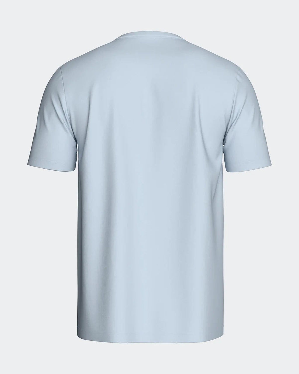 Maison Sarava light blue 100% cotton men's short sleeve t-shirt with round neckline.