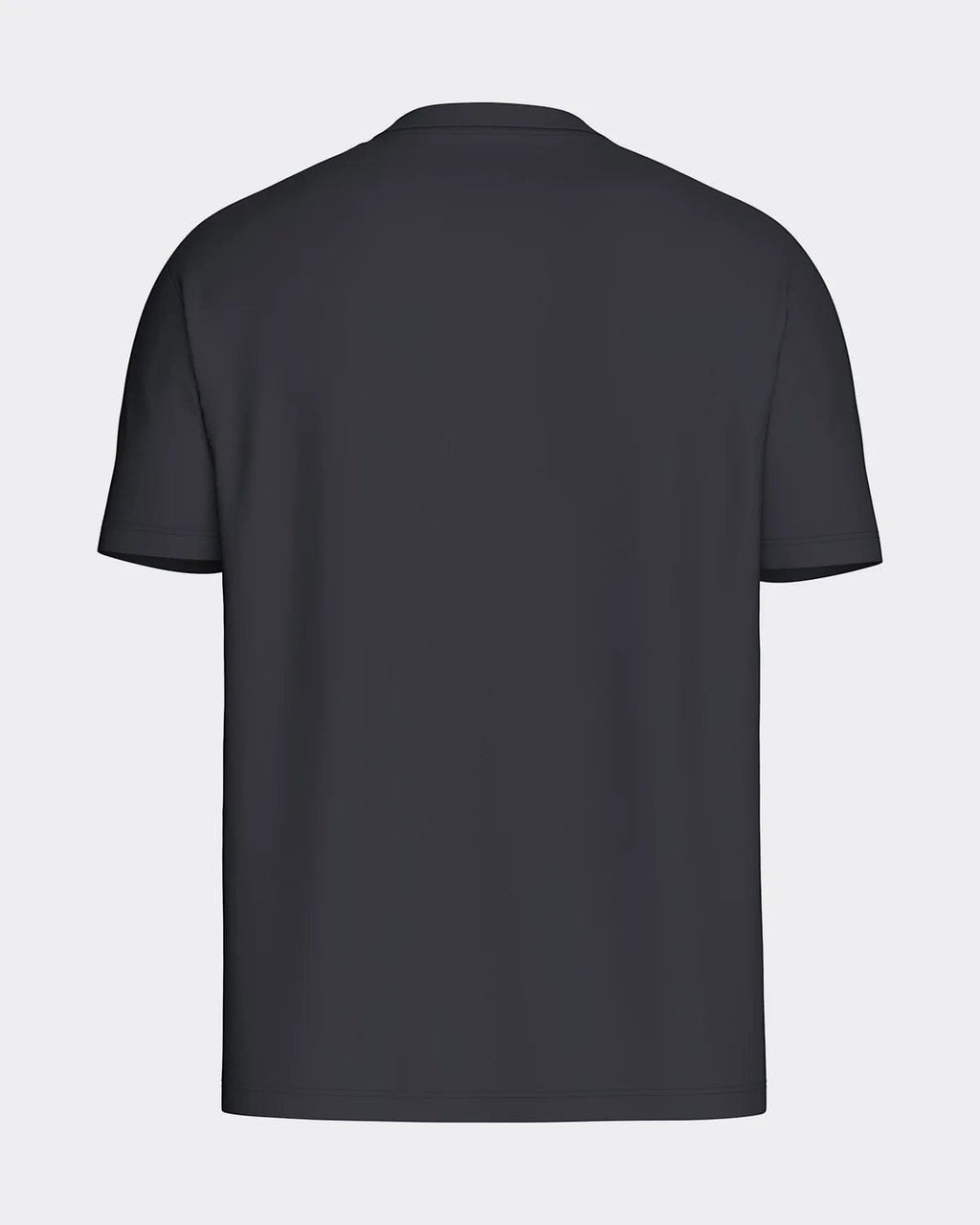Maison Sarava men's dark grey cotton t-shirt with round neck and short sleeves. Plain design with subtle chest embroidery.