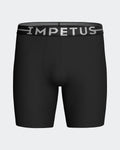 Maison Sarava black cotton stretch long boxer briefs with elastic waistband and inside crotch for comfort.