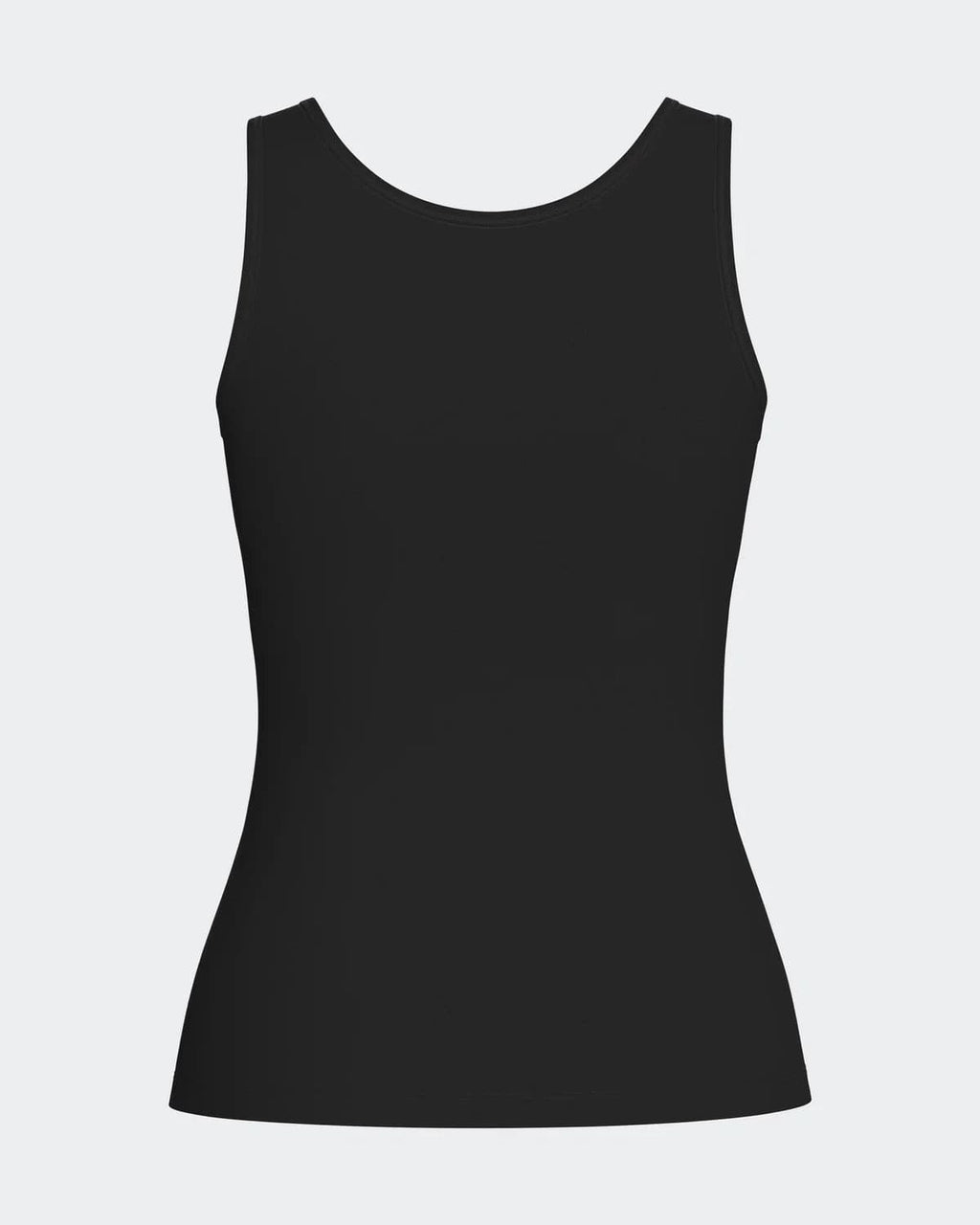 Maison Sarava black women's tank top made from cotton, viscose, and Outlast® Adaptive Comfort® for heat regulation.