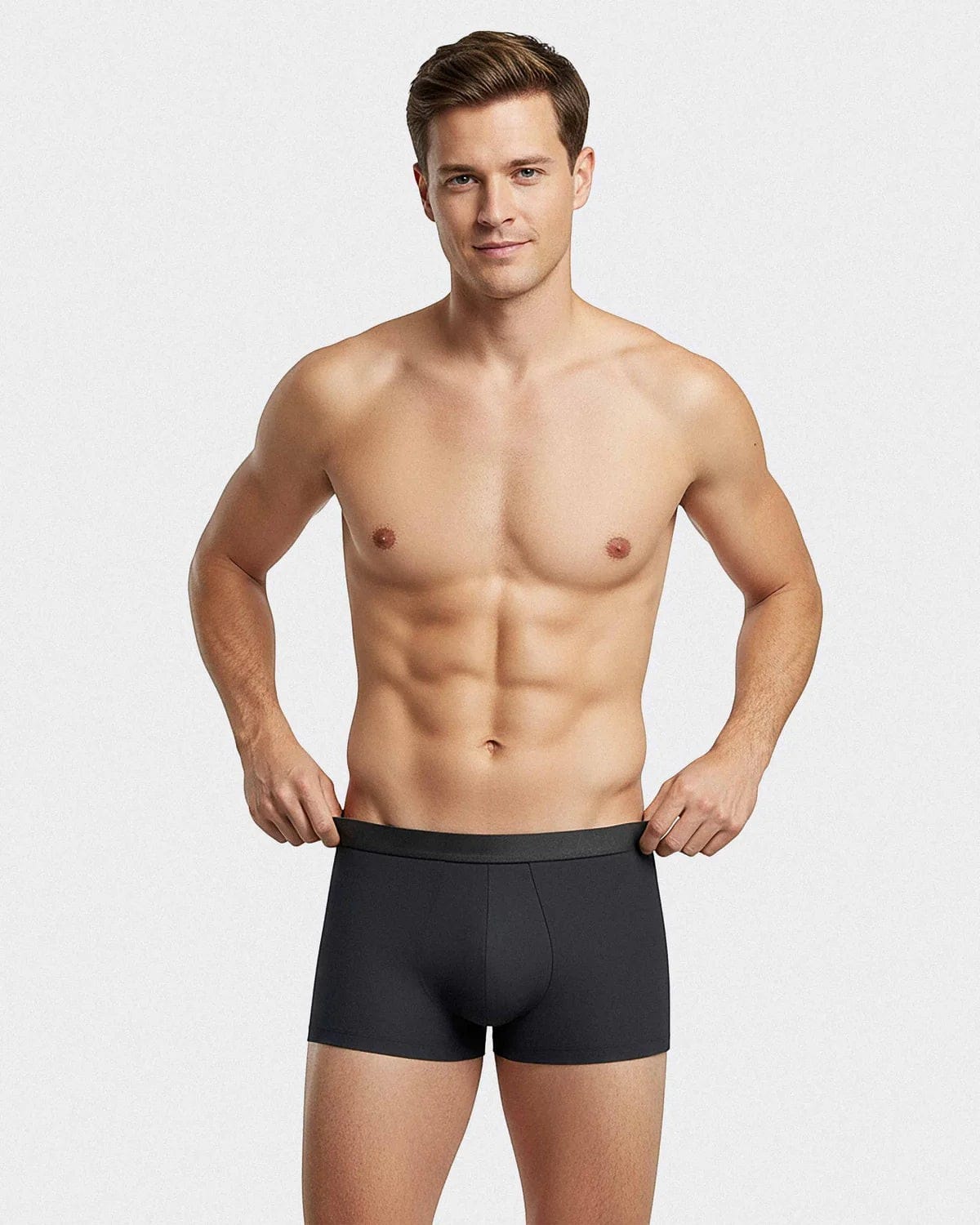 Maison Sarava men's black boxer briefs made from soft, breathable TENCEL Lyocell. Features an elasticated waistband.