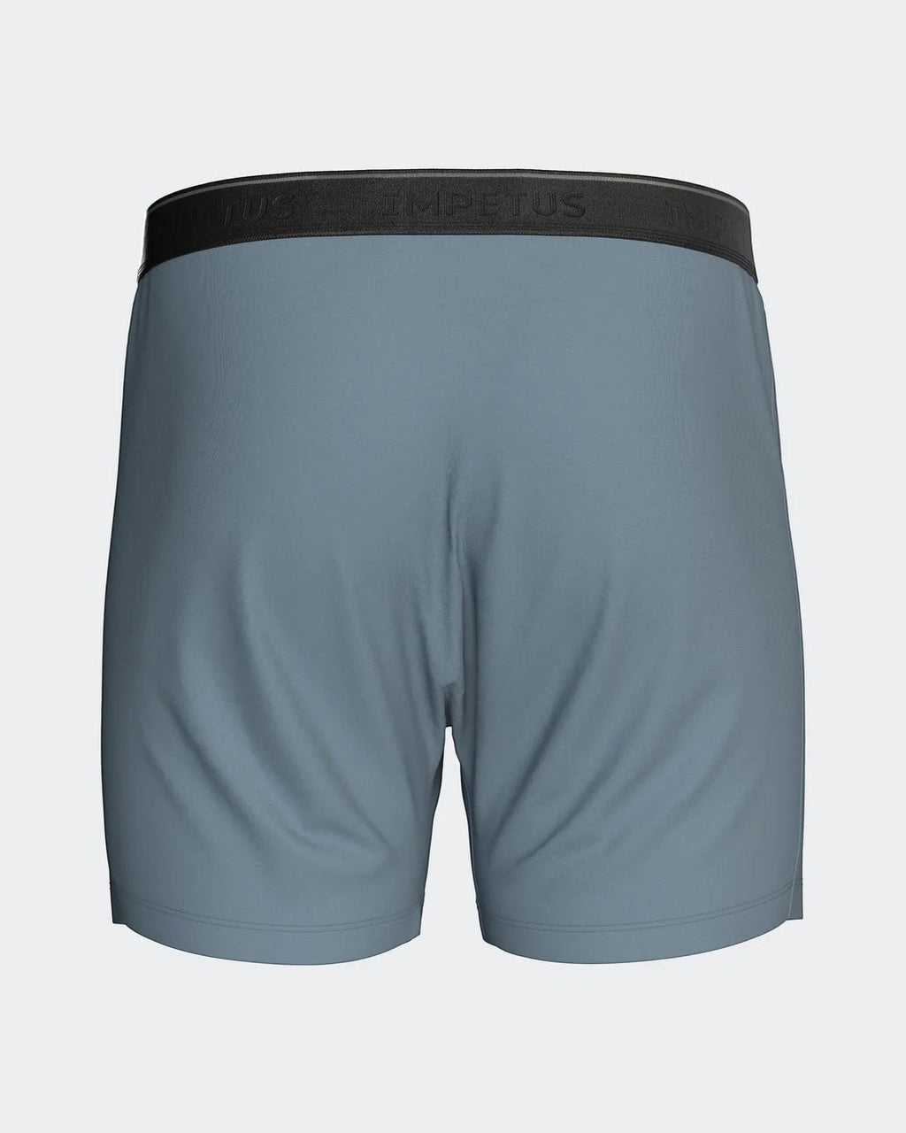 Maison Sarava blue classic boxer briefs with black branded elastic waistband and functional button fly.