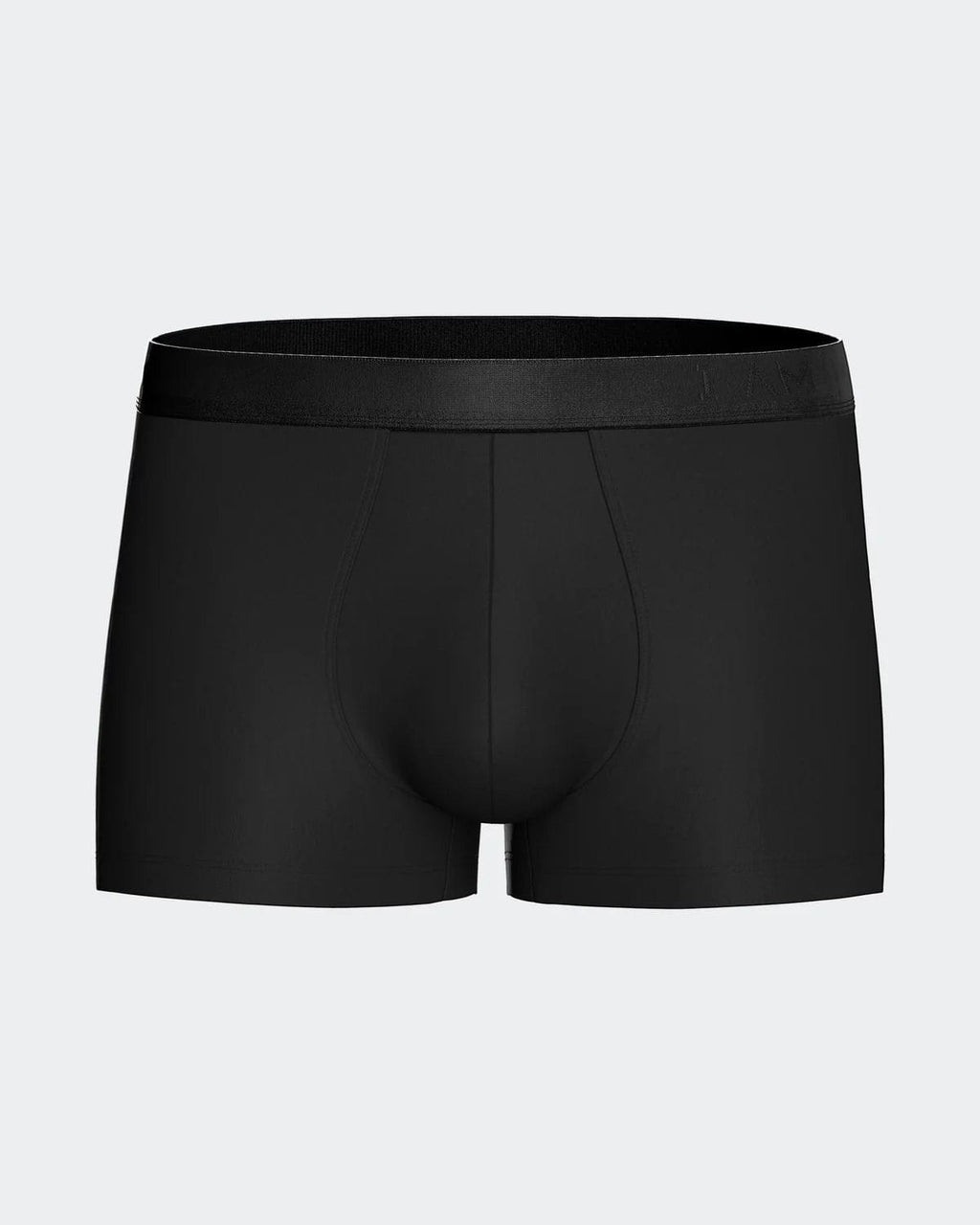 Maison Sarava black lyocell boxer briefs with silver elastic waistband, 95% lyocell, 5% elastane.