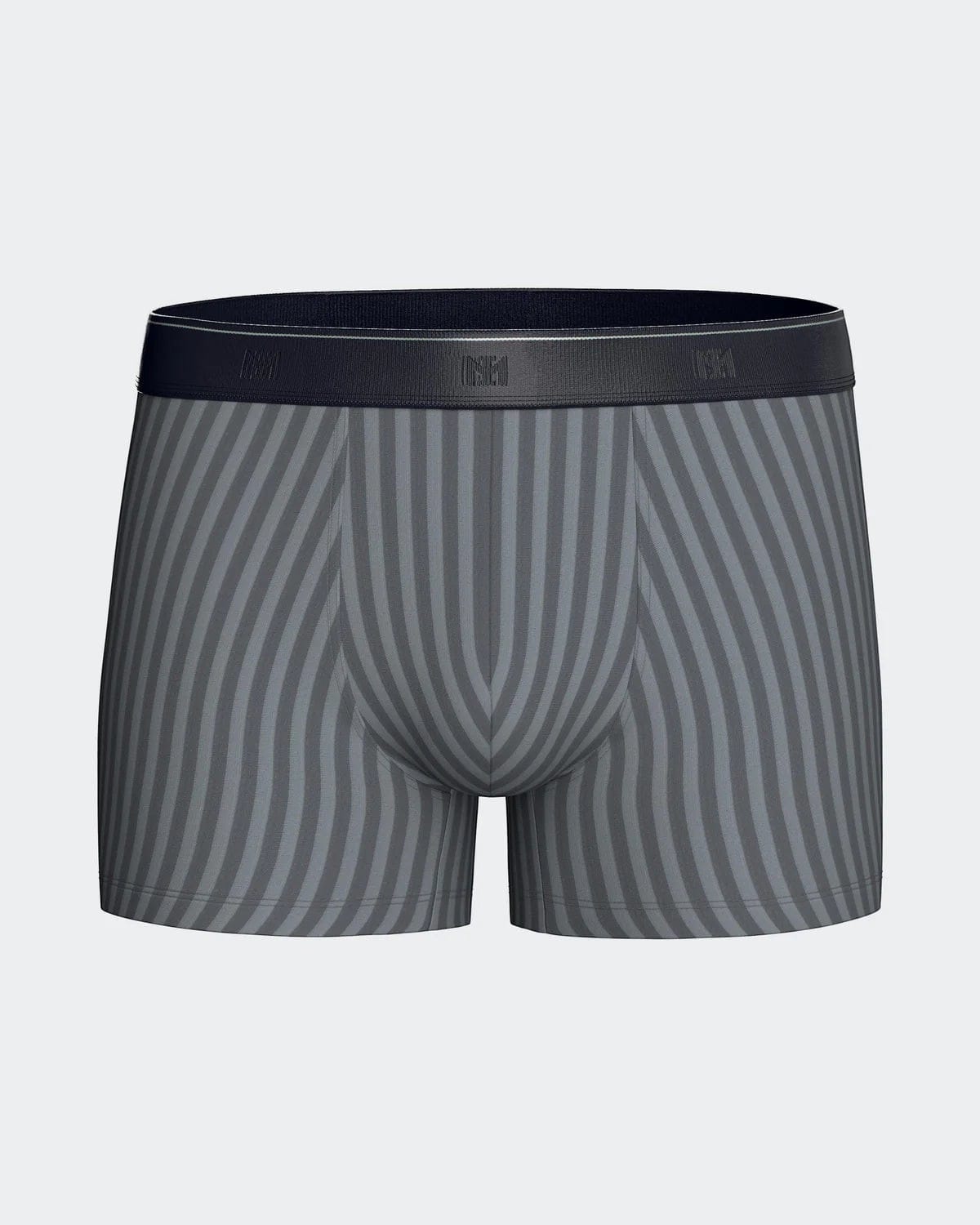 Maison Sarava men's grey striped boxers made from cotton and TENCEL™ Modal with elasticated waistband.