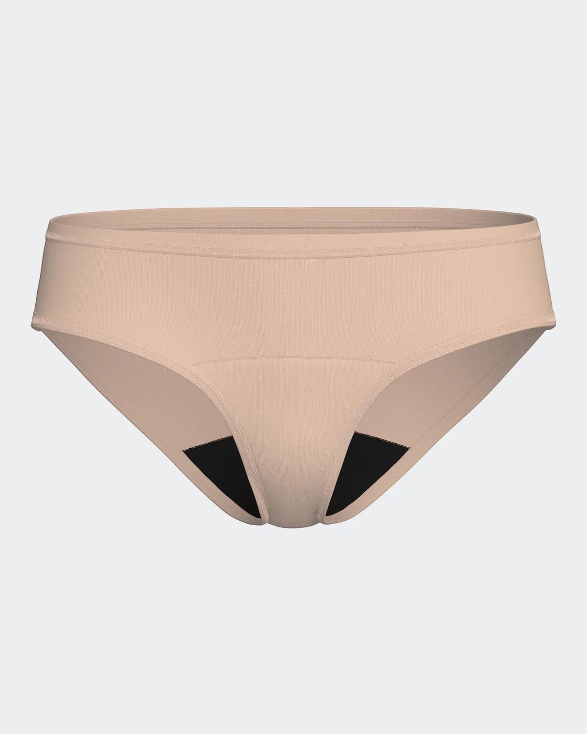Maison Sarava light-flow period underwear in beige, regular waist, washable and reusable, absorbent up to 3 tampons.