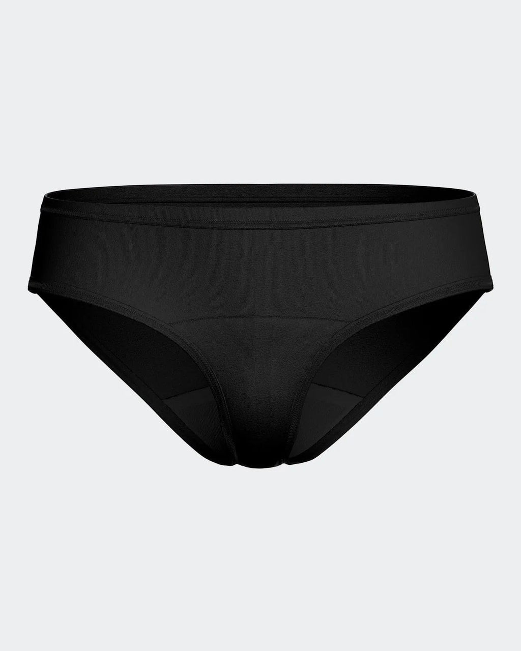 Maison Sarava black regular-waist period underwear for light flow, washable and reusable.