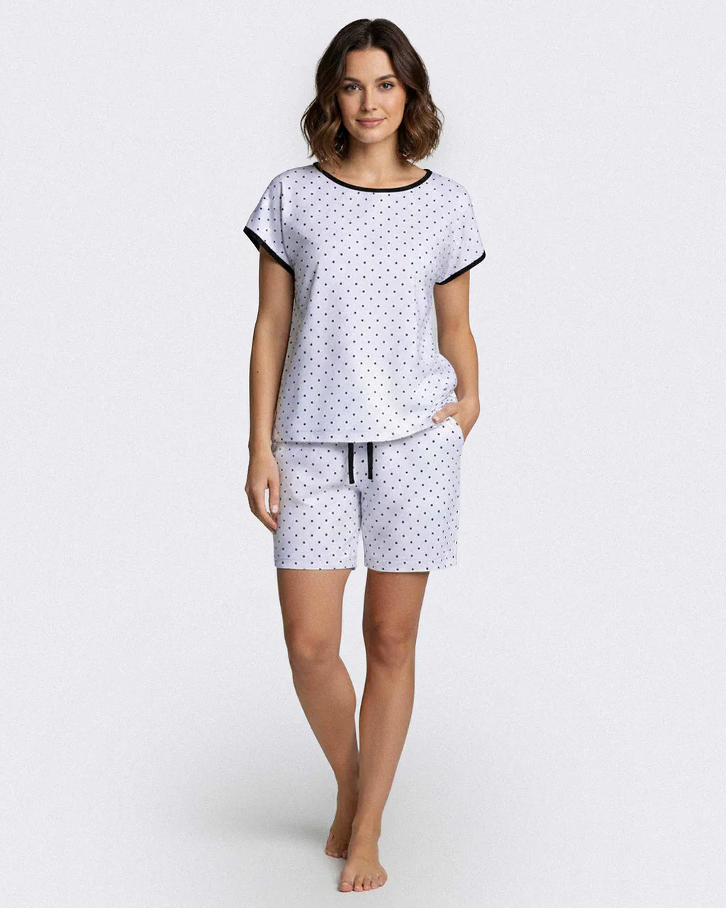 Women's Polka Dot Modal Short Loungewear Set — Impetus, Made in Portugal | Maison Sarava