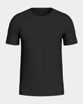 Maison Sarava black short-sleeved Merino wool and Lyocell t-shirt with a round neck.