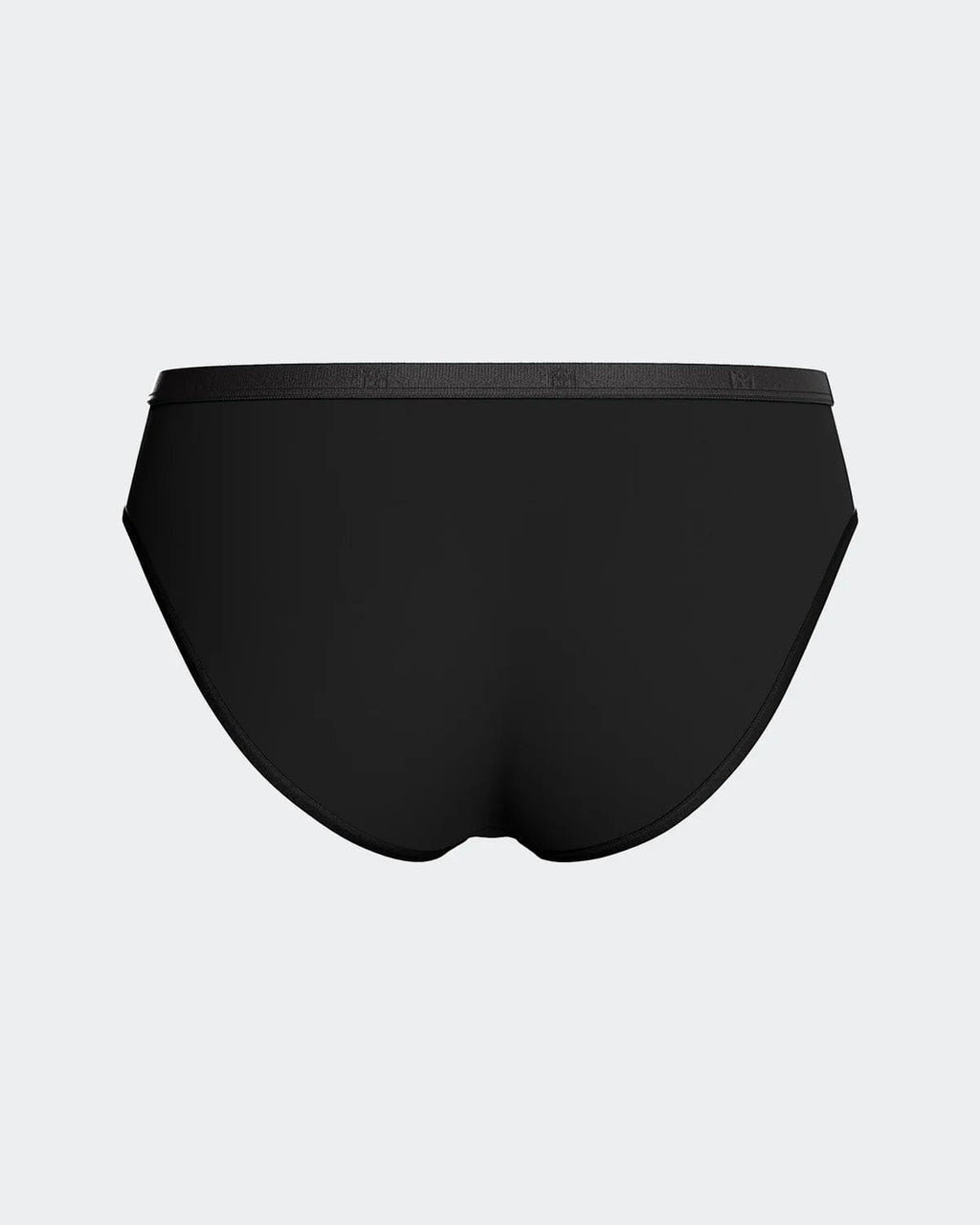 Maison Sarava black regular waist brief in soft TENCEL™ Lyocell with elasticated waistband.