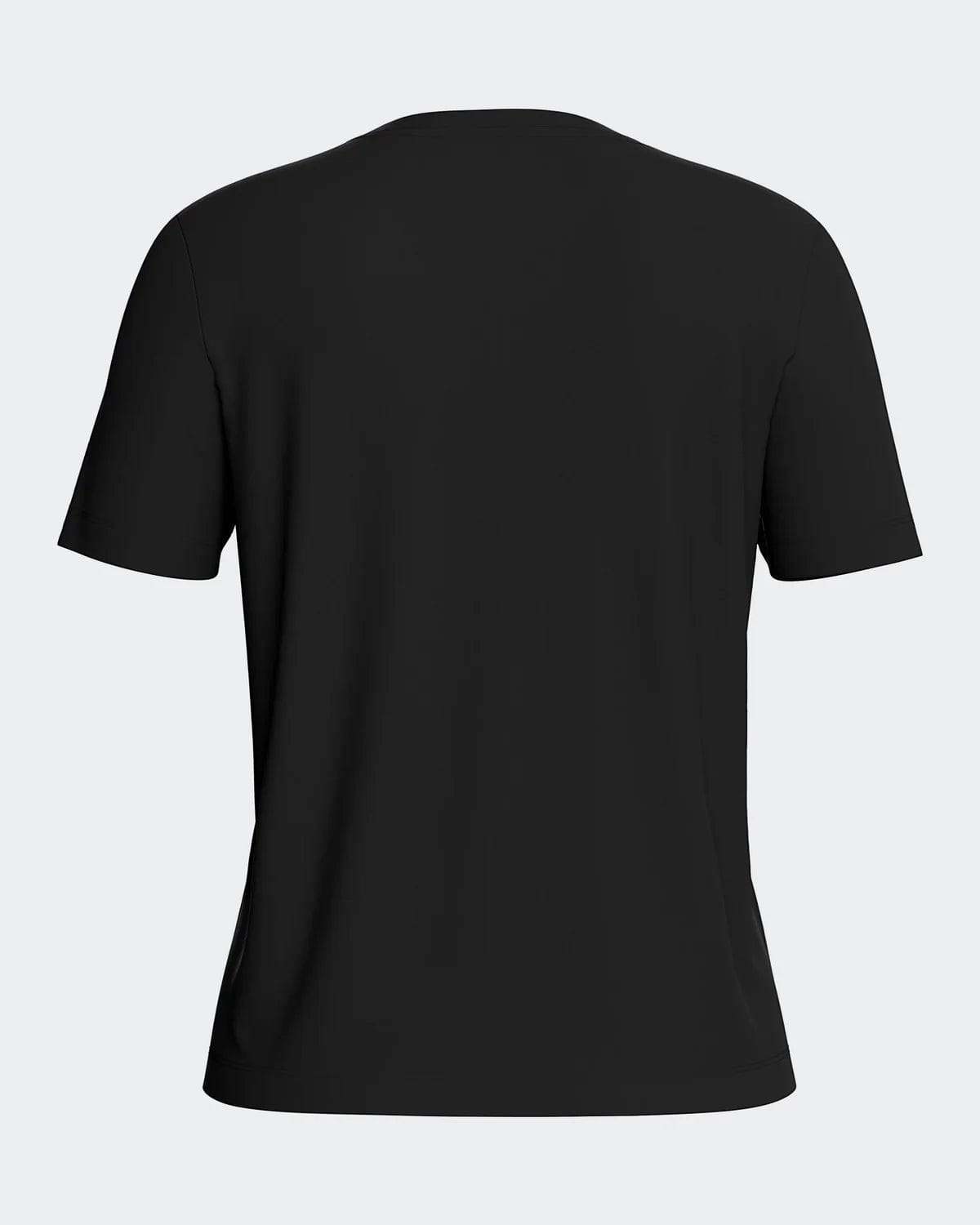 Maison Sarava women's black V-neck T-shirt made from TENCEL Lyocell, a soft and breathable sustainable fabric.