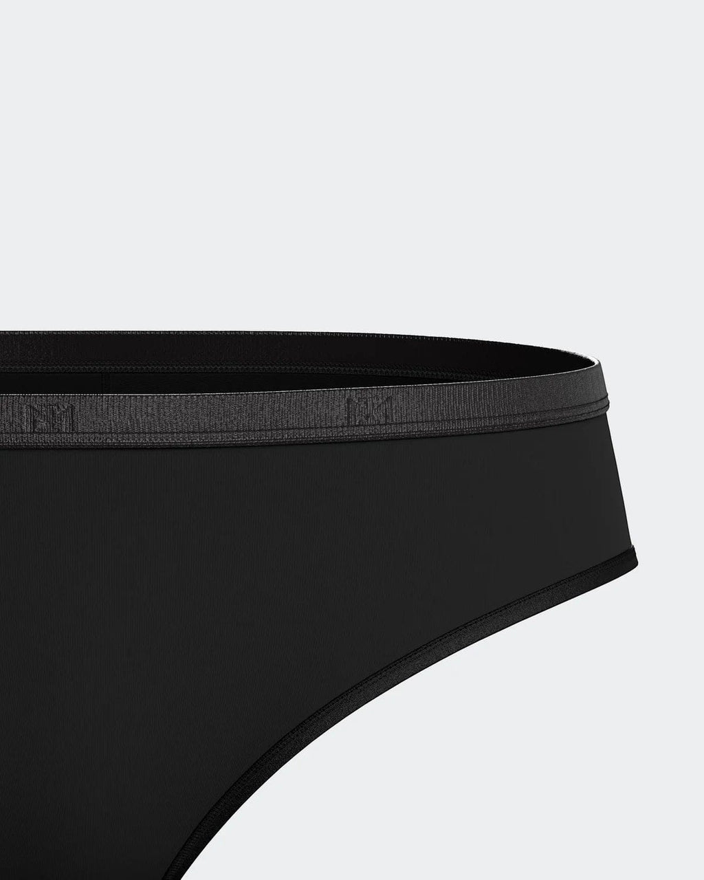 Maison Sarava black thong made from soft, breathable Lyocell with an elasticated waistband.