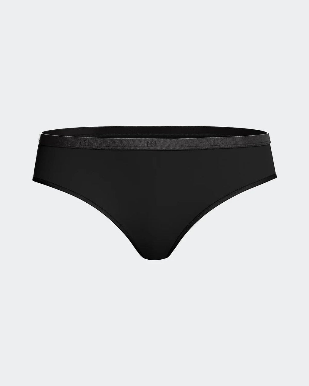 Maison Sarava black thong underwear made from soft, breathable TENCEL Lyocell with an elasticated waistband.