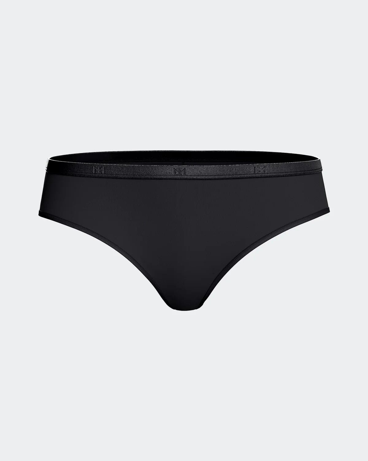 Maison Sarava black thong underwear made from soft, breathable TENCEL Lyocell with an elasticated waistband.