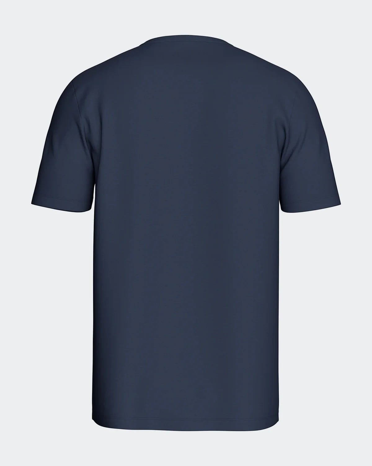 Maison Sarava men's navy blue TENCEL™ Modal short sleeve lounge top with round neck.