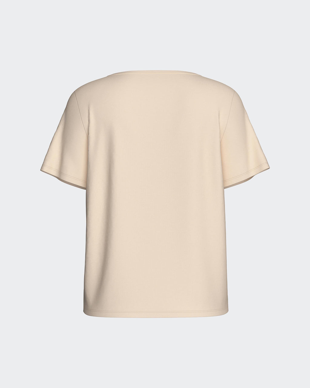 Maison Sarava women's beige TENCEL Modal short sleeve top, part of a lounge set.