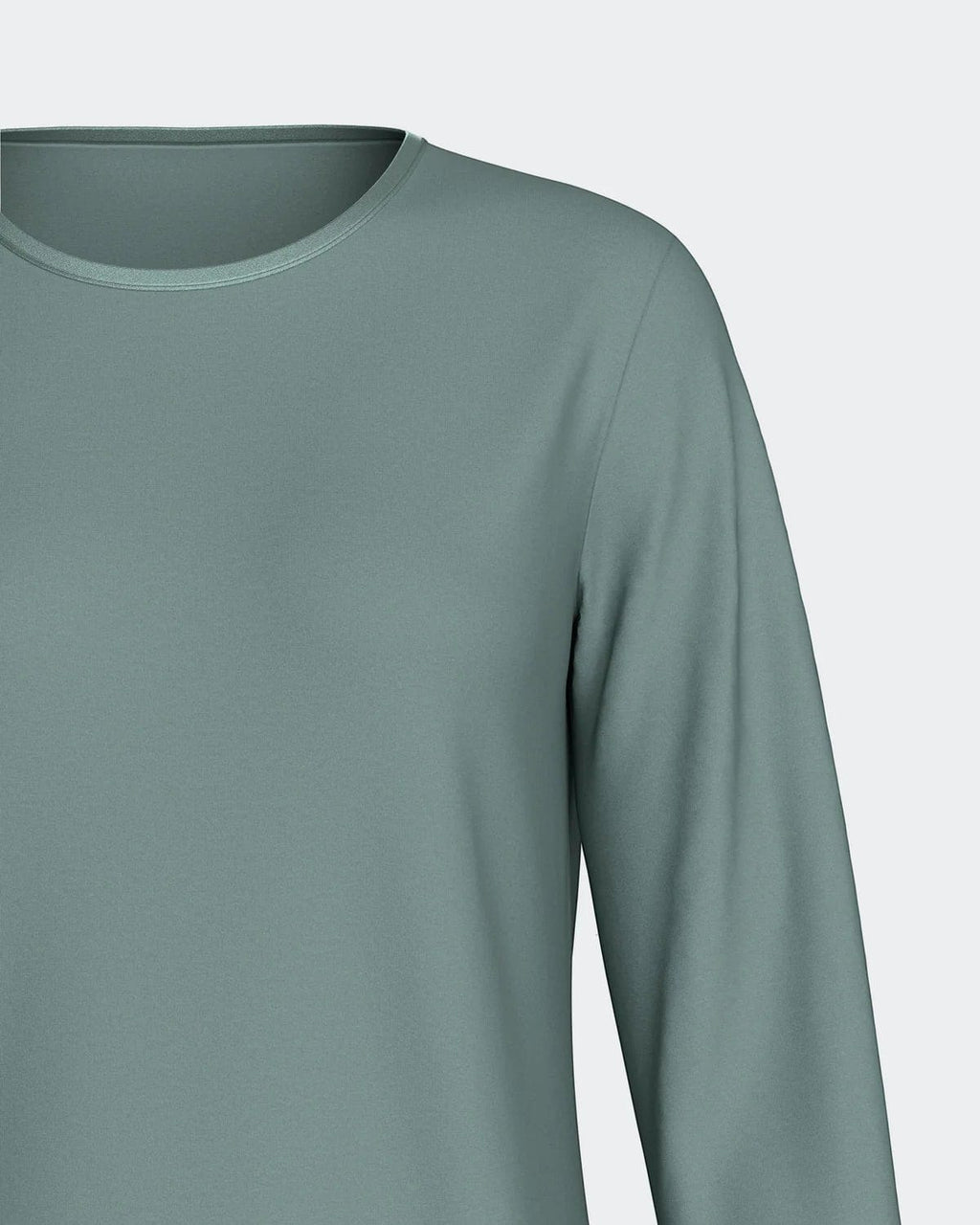 Maison Sarava women's sage green modal long sleeve lounge set top with crew neck.