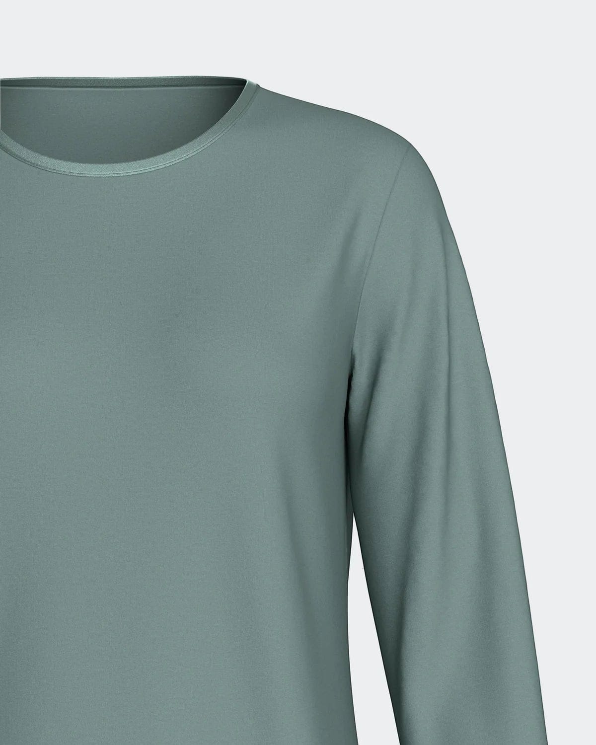 Maison Sarava women's sage green modal long sleeve lounge set top with crew neck.