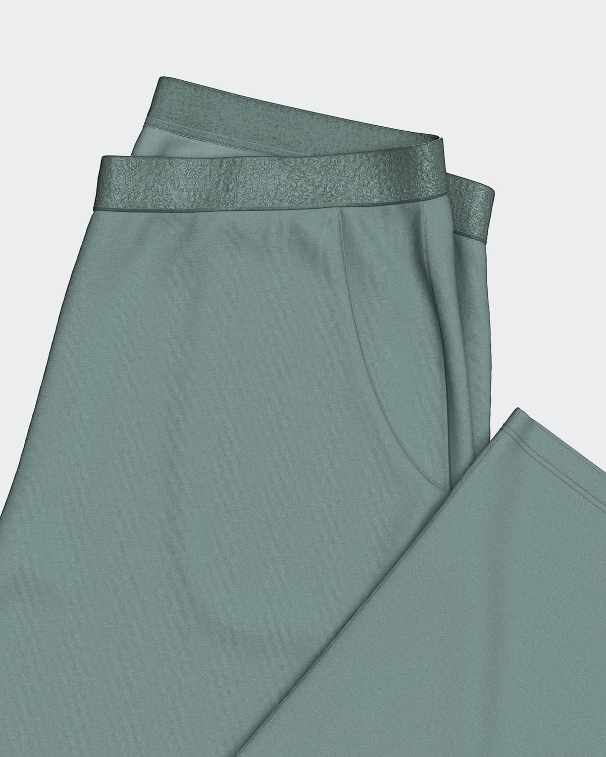 Maison Sarava women's sage green modal lounge set with satin waistband and side pockets.