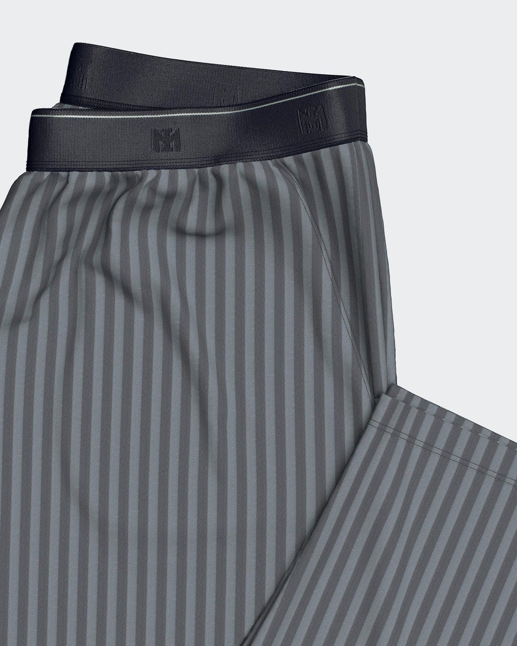 Maison Sarava men's grey striped lounge set. Cotton and TENCEL Modal blend with elastic waistband.