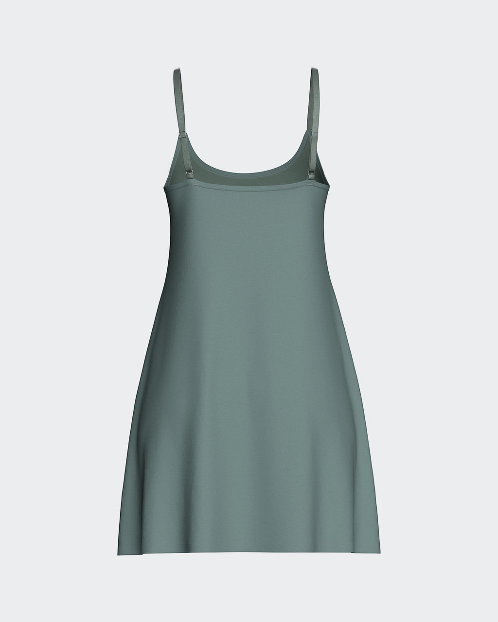 Maison Sarava women's sage green TENCEL™ Lyocell nightdress with adjustable straps and V-neck.