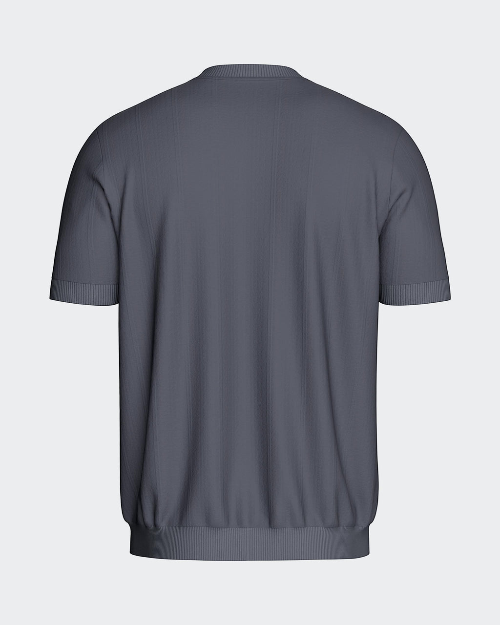 Maison Sarava men's dark grey short sleeve Lyocell t-shirt with ribbed crew neck and hem.