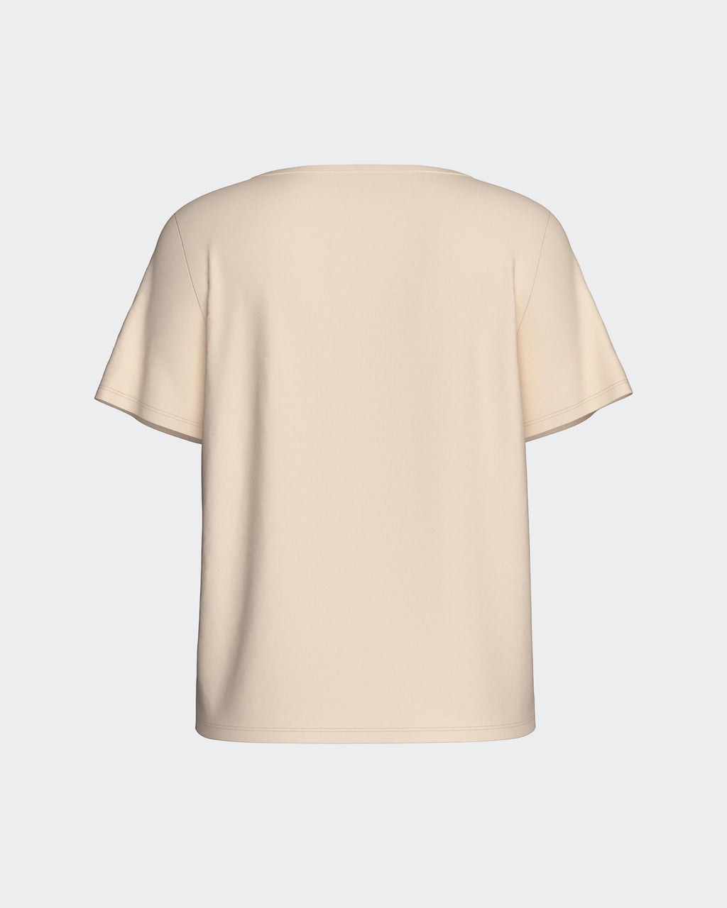 Maison Sarava women's beige TENCEL Modal short sleeve top, part of a lounge set.