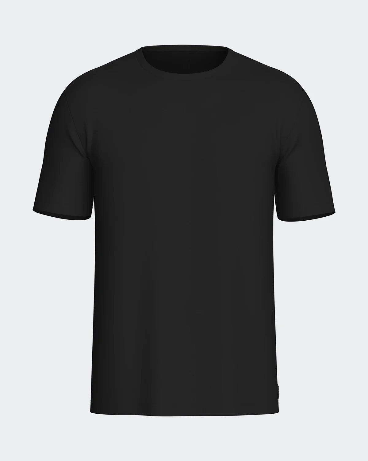 Maison Sarava black cotton crew neck t-shirt with short sleeves. Classic, versatile staple for everyday wear.
