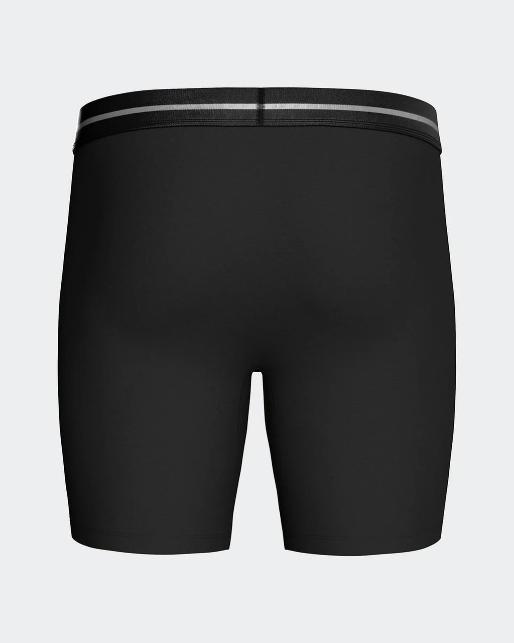 Maison Sarava black cotton stretch long boxer briefs with elastic waistband and inside crotch for comfort.