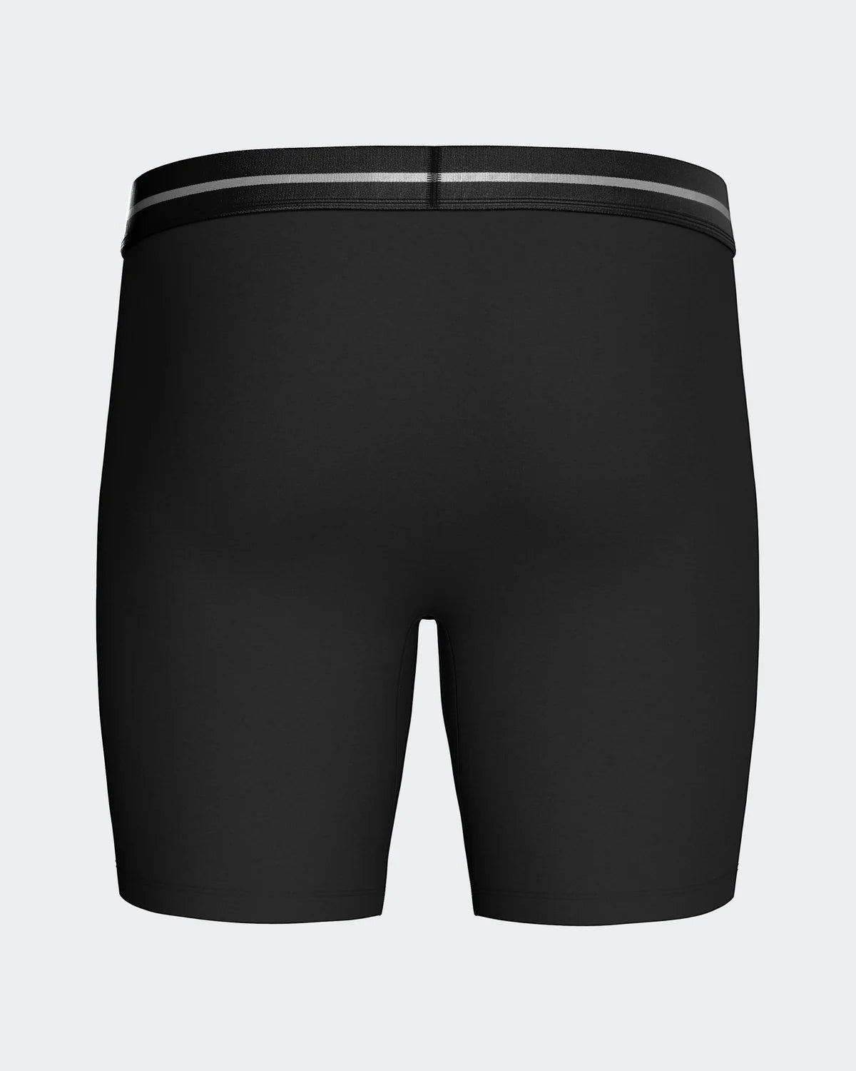 Maison Sarava black cotton stretch long boxer briefs with elastic waistband and inside crotch for comfort.