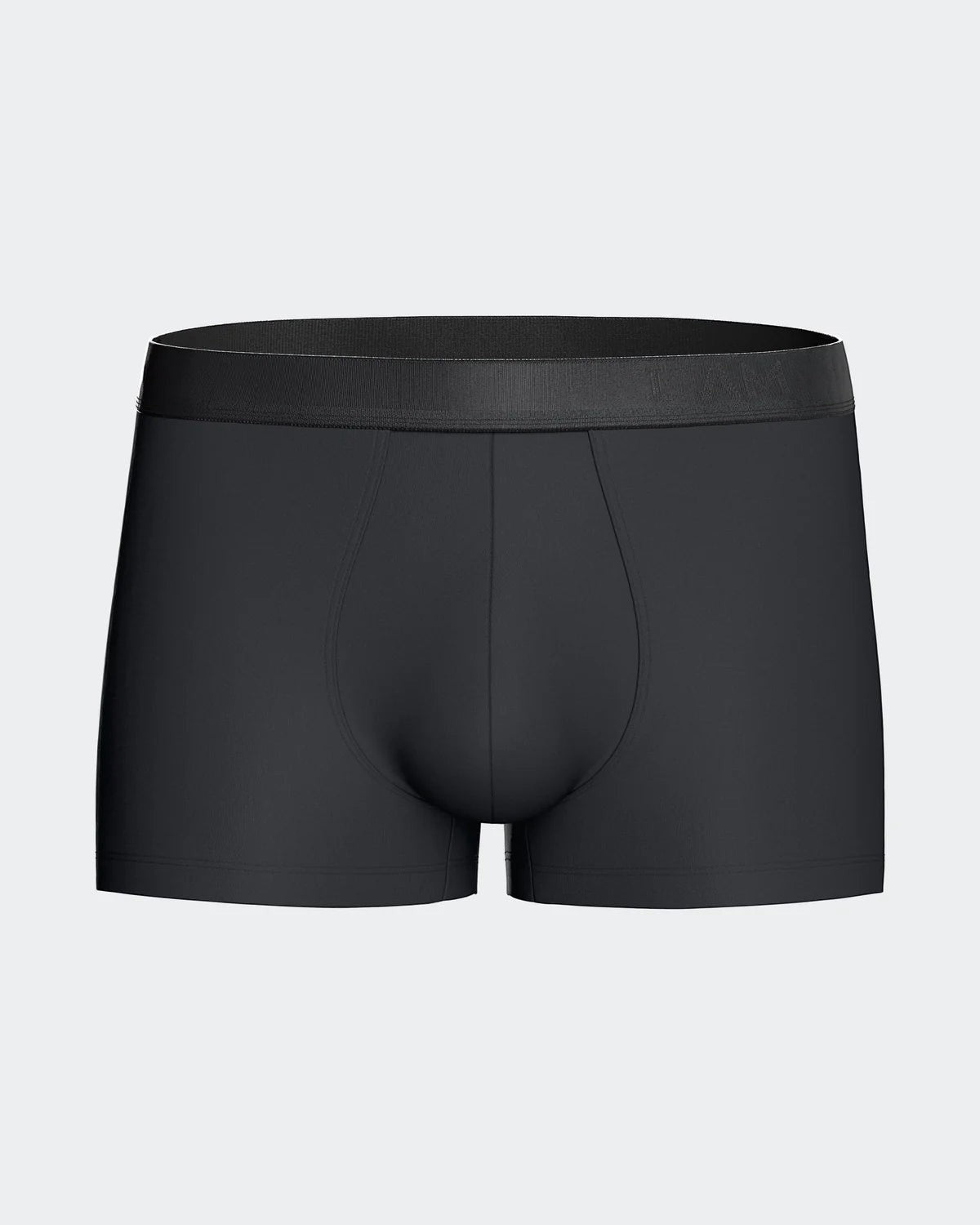 Maison Sarava black lyocell boxers with silver elastic waistband. Comfortable, breathable, and moisture-wicking.
