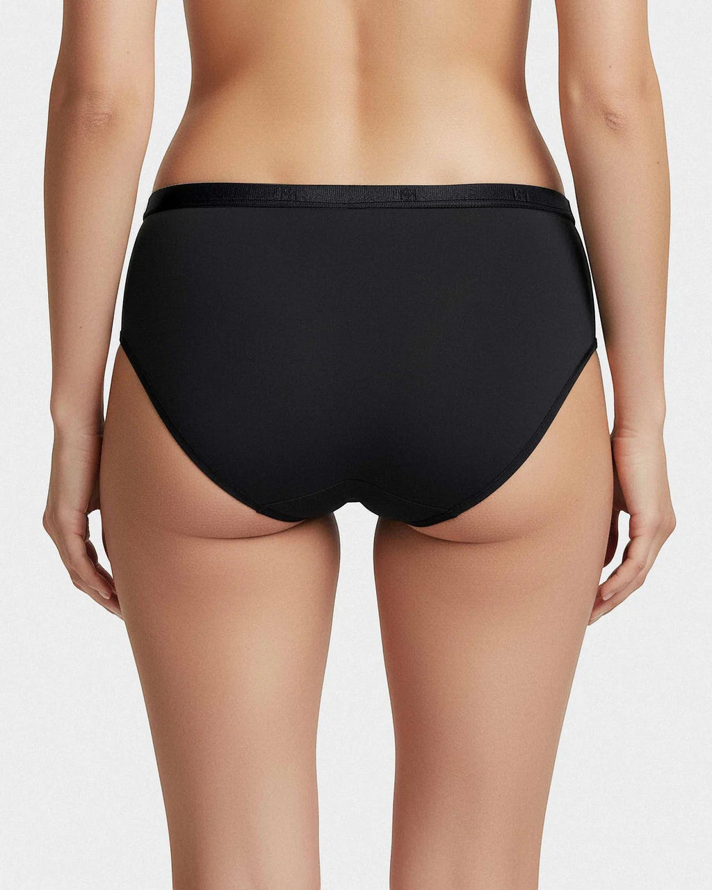 Maison Sarava black regular waist brief in soft, breathable Lyocell with elasticated waistband.