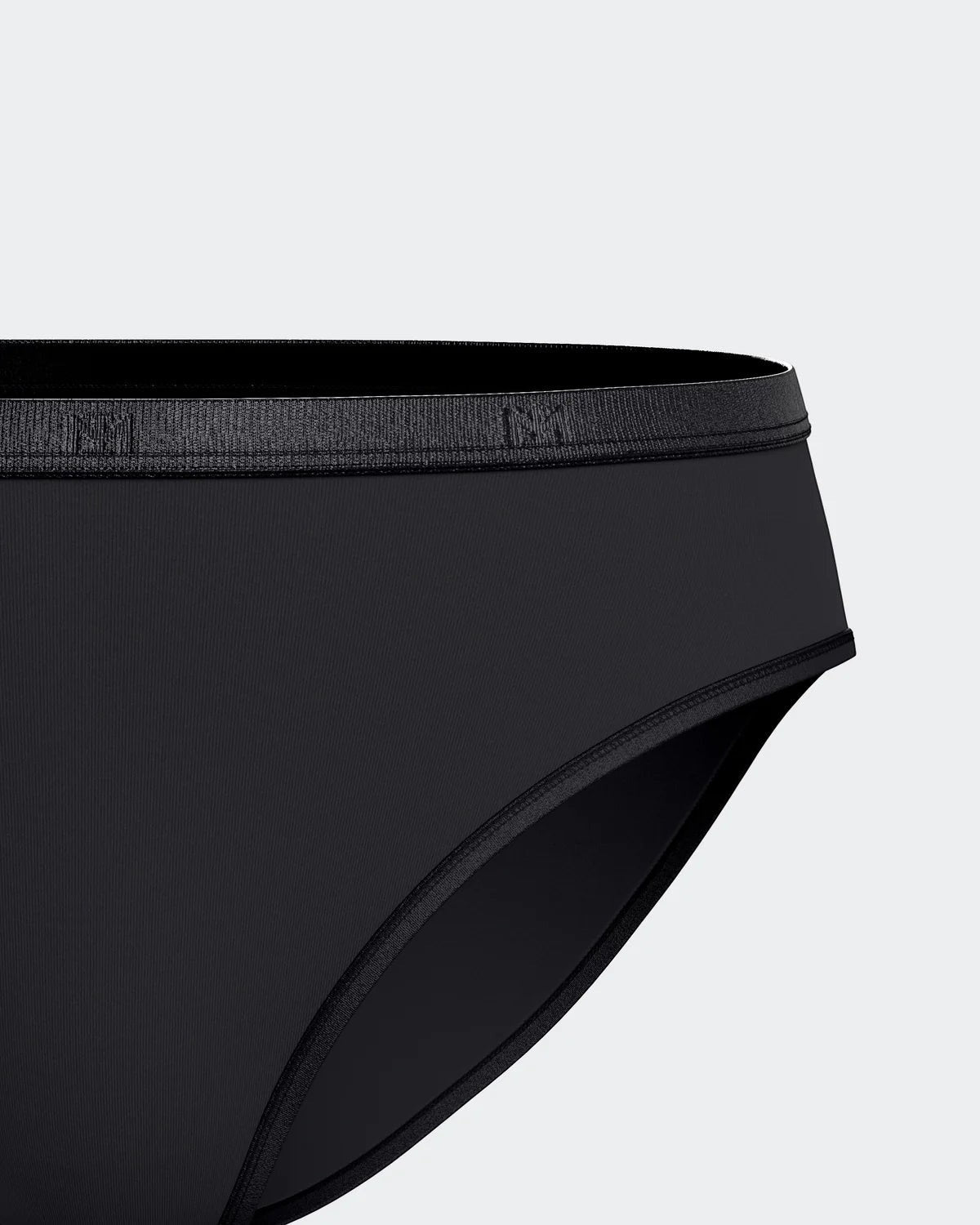 Maison Sarava black regular waist brief underwear made from soft TENCEL™ Lyocell with an elasticated waistband.
