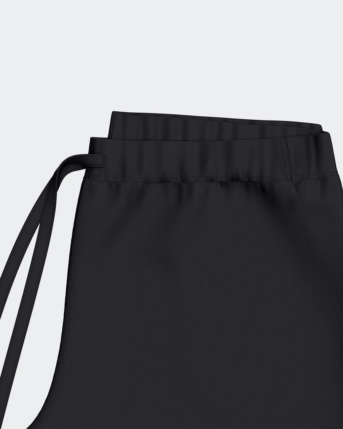 Maison Sarava black Lyocell lounge set shorts with drawstring waist and side pockets.