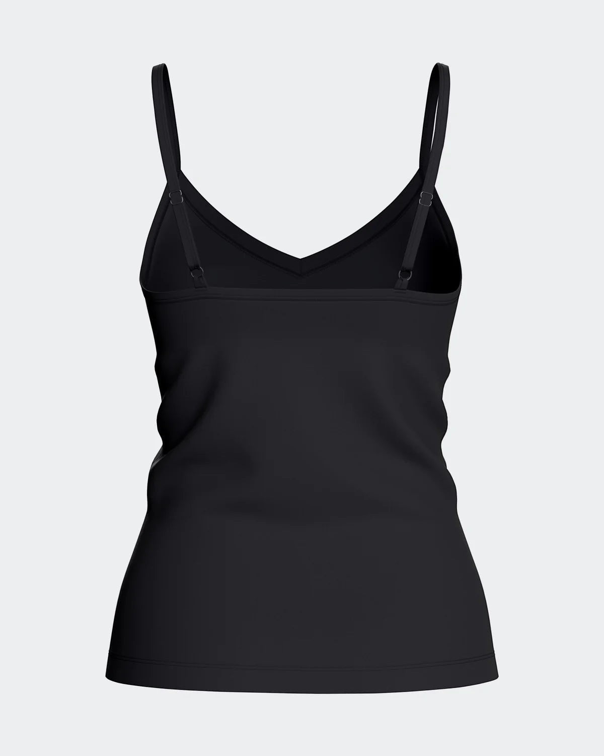 Maison Sarava black TENCEL Lyocell V-neck tank top with adjustable straps