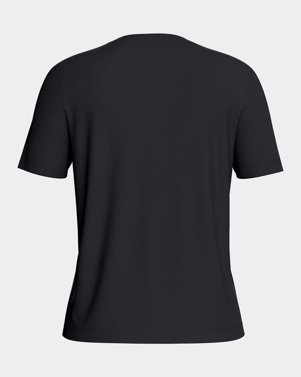 Maison Sarava women's black V-neck T-shirt made from soft, breathable TENCEL Lyocell. Short sleeves, comfortable fit.