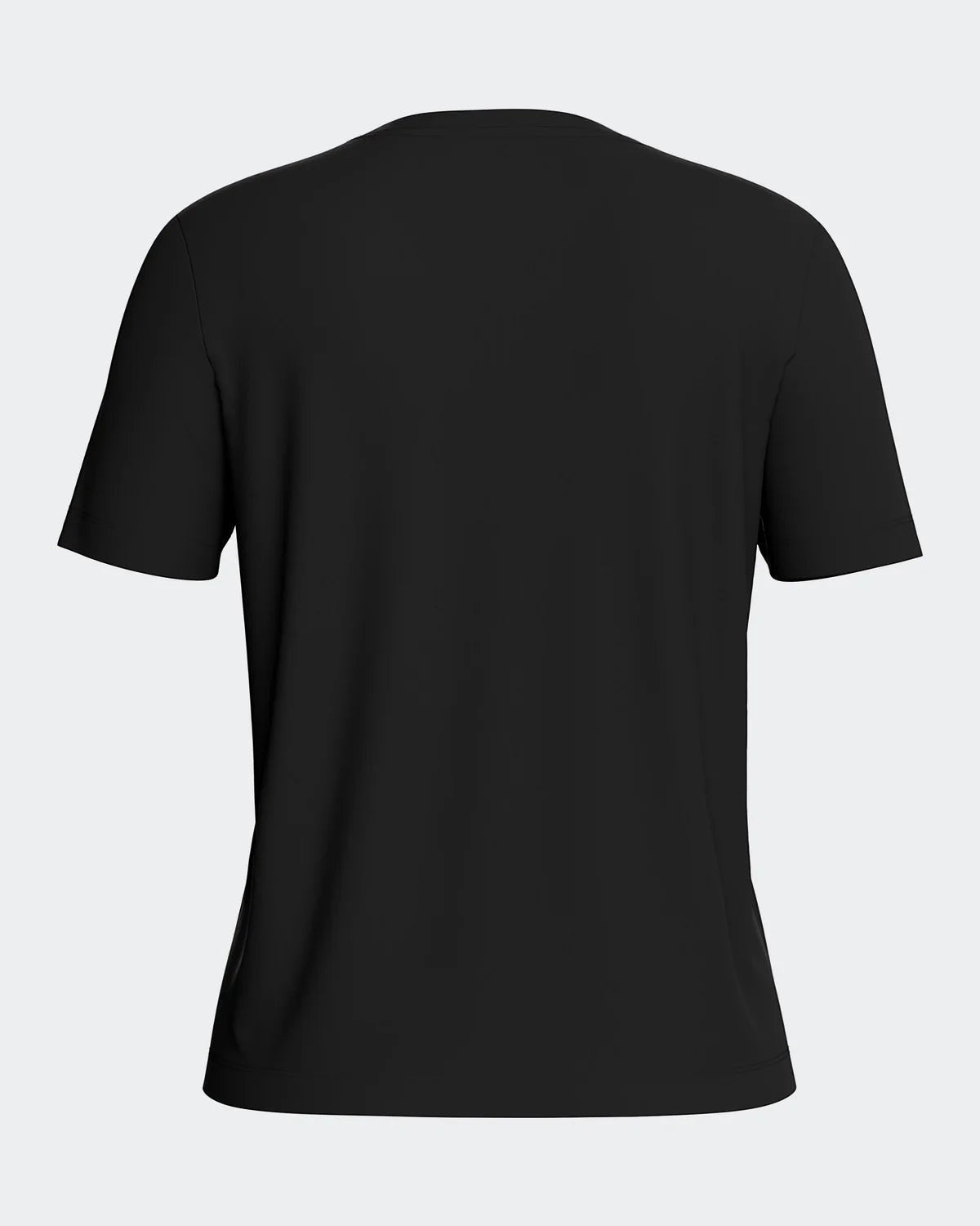 Maison Sarava women's black V-neck T-shirt made from TENCEL Lyocell, a soft and breathable sustainable fabric.