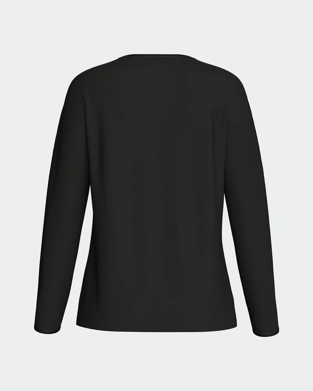 Maison Sarava black TENCEL™ Modal long sleeve lounge shirt with crew neck.