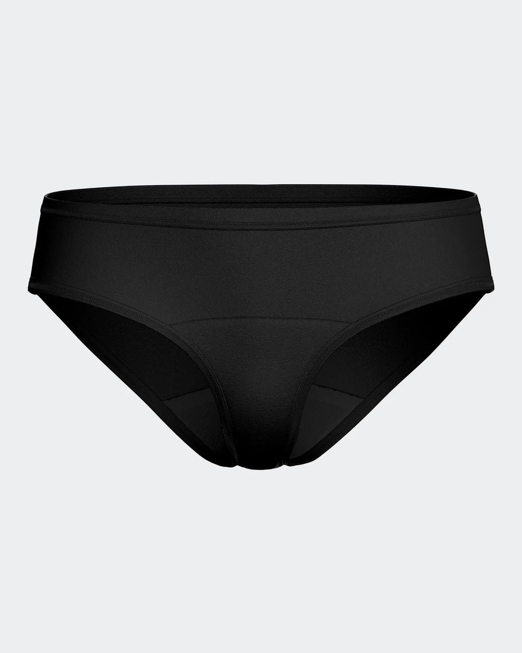 Maison Sarava black regular-waist period underwear for light flow, washable and reusable.
