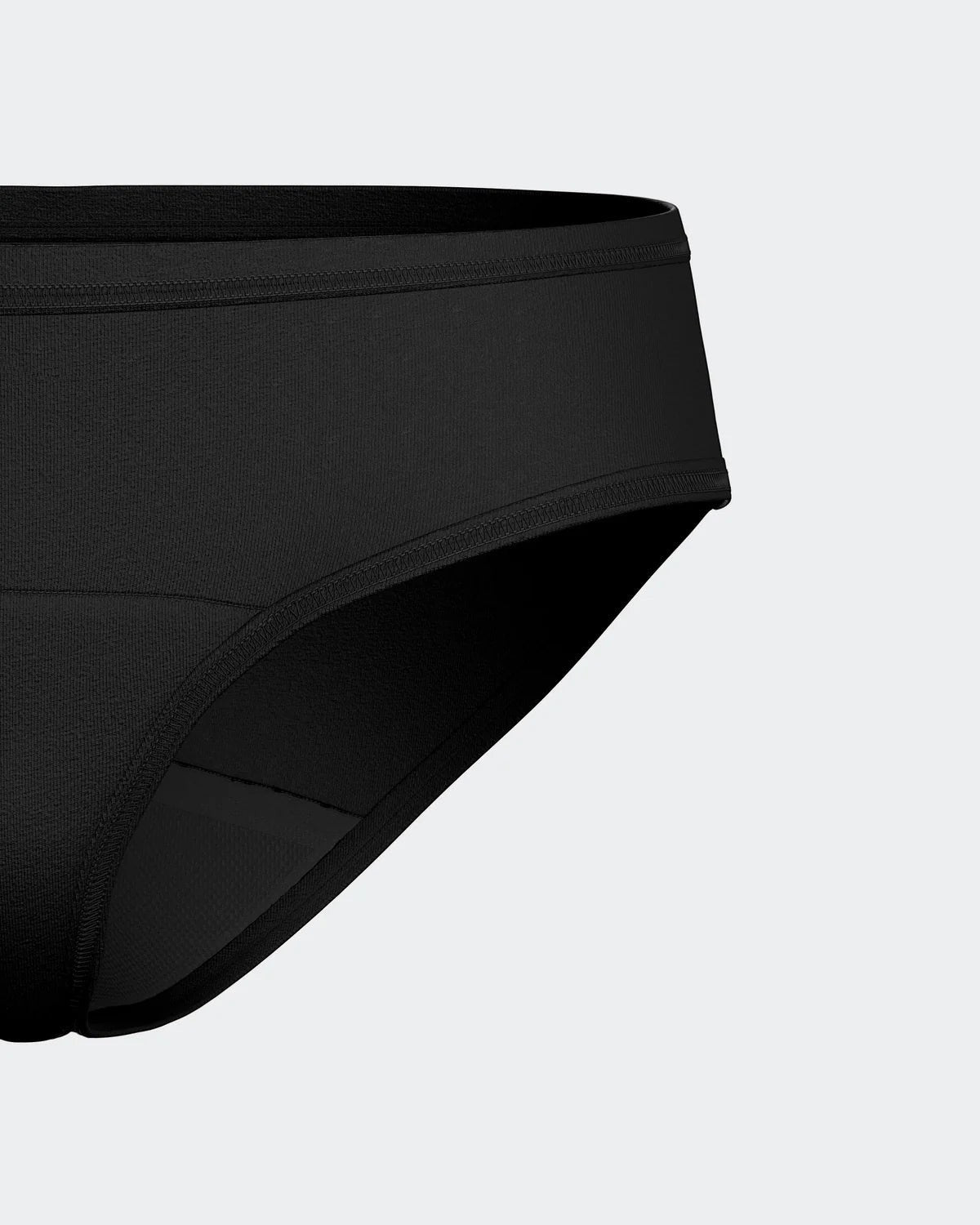 Maison Sarava black regular-waist period underwear for light flow, washable and reusable.