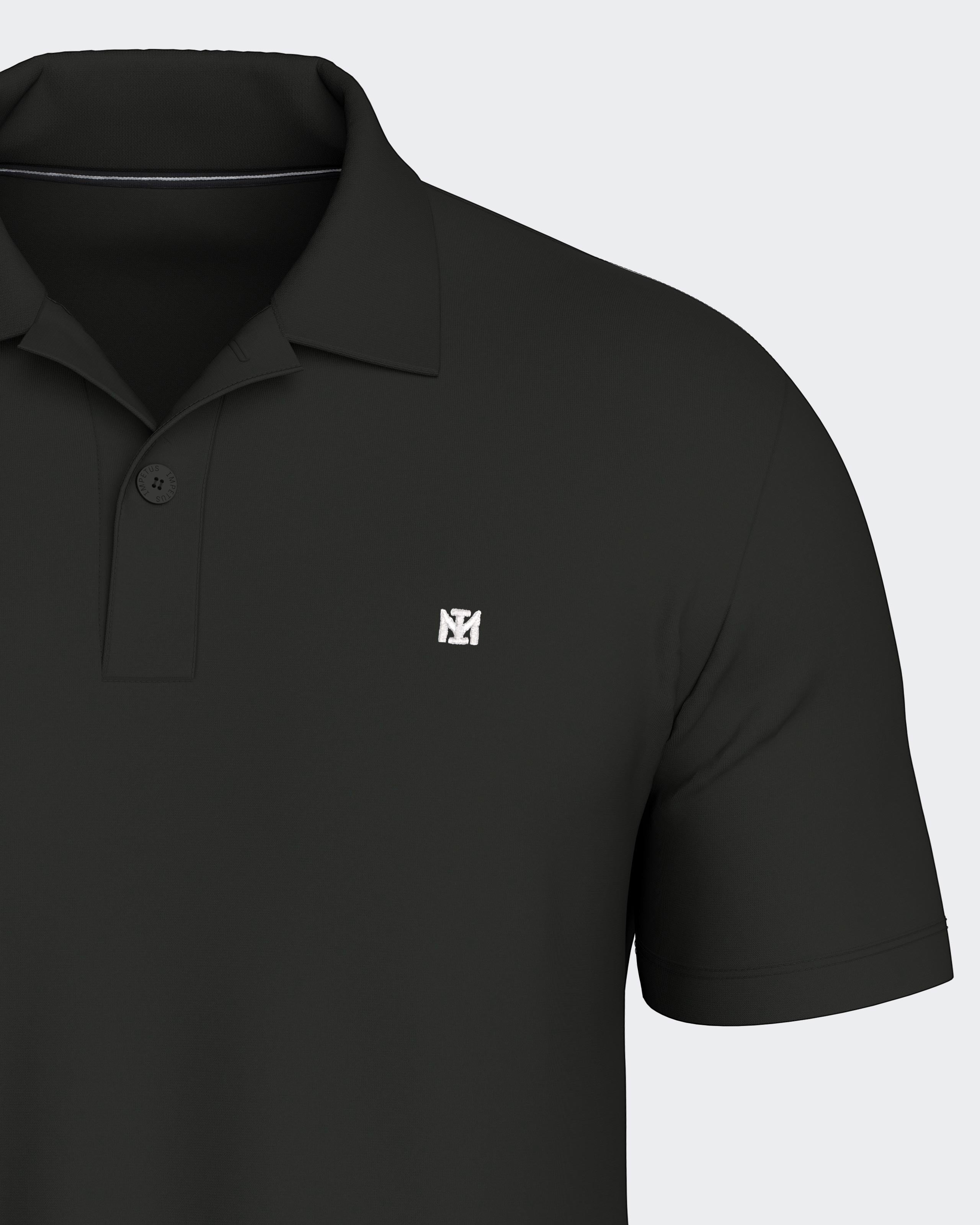 Cotton Polo Black | Maison Sarava Canada