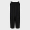 Maison Sarava black tailored wide leg trousers with a high waist and classic cut, perfect for office or evening wear.