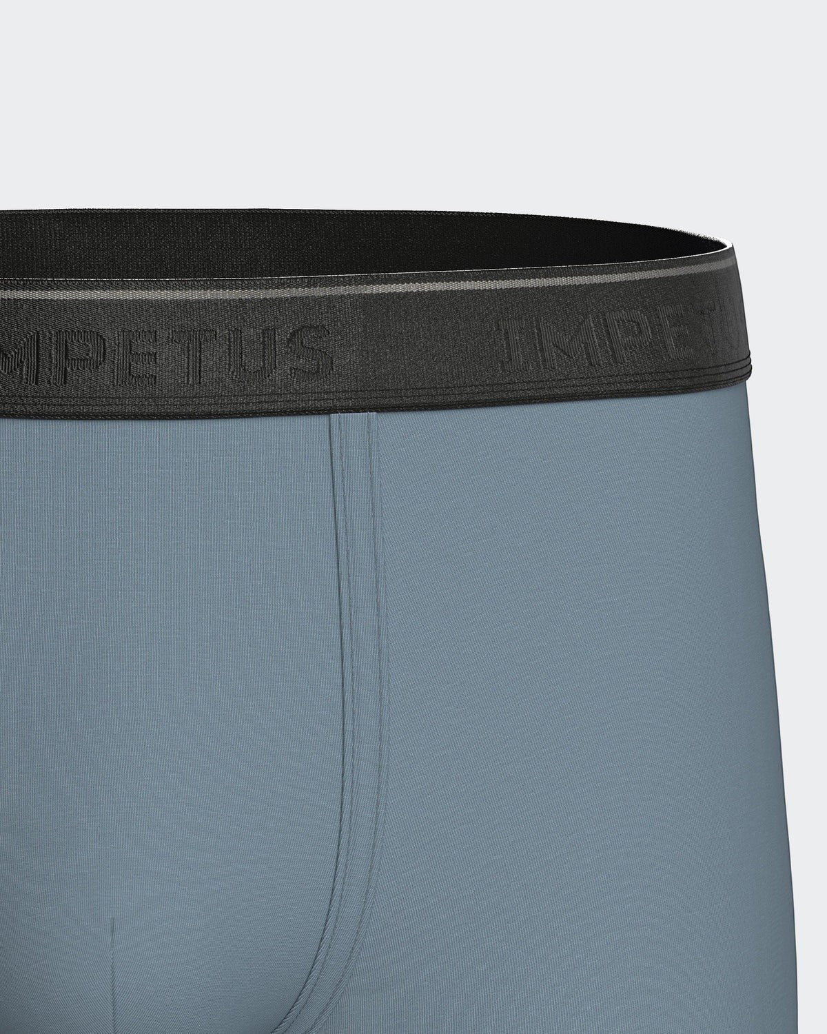 Maison Sarava blue cotton blend boxer briefs with a black elastic waistband featuring subtle branding.