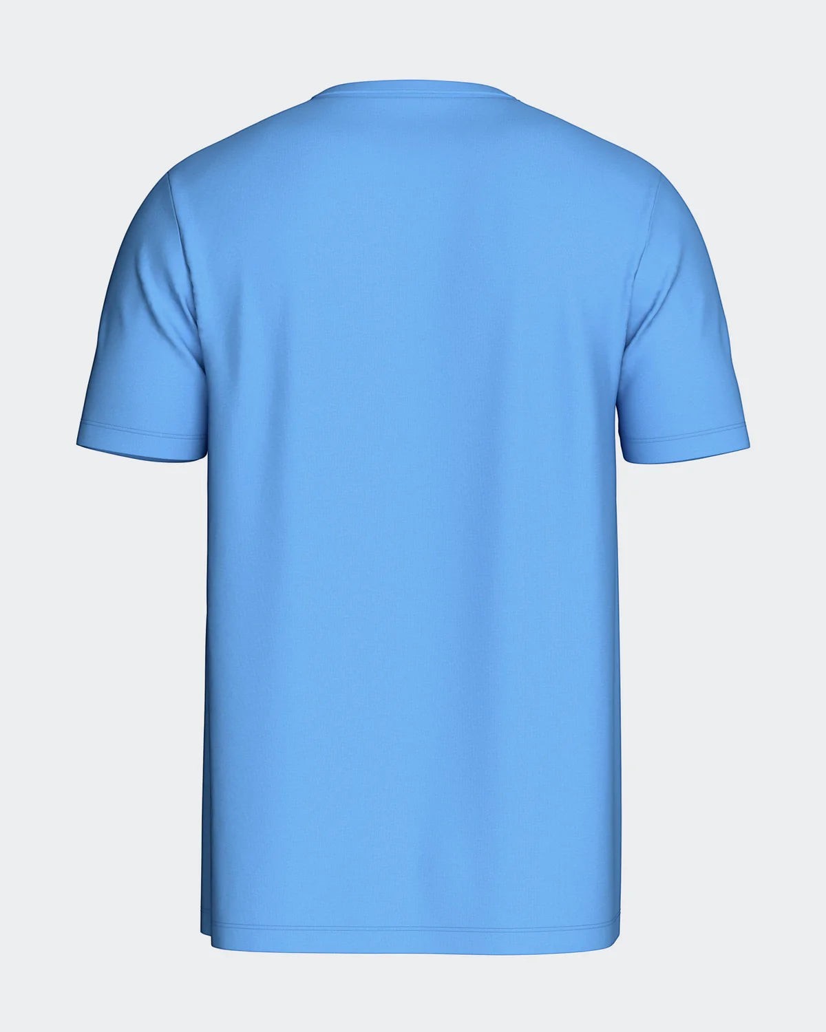 Maison Sarava men's light blue 100% cotton short sleeve t-shirt with round neckline.